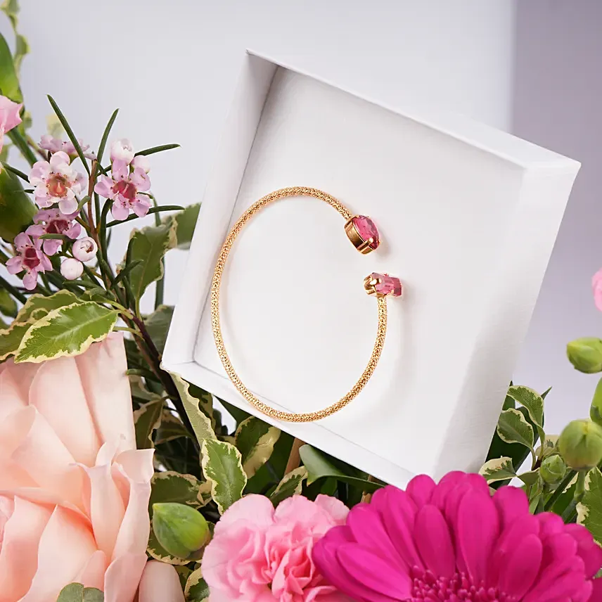 Caroline Svedbom 18k Gold plated Swarovski Crystal Rose Bracelet