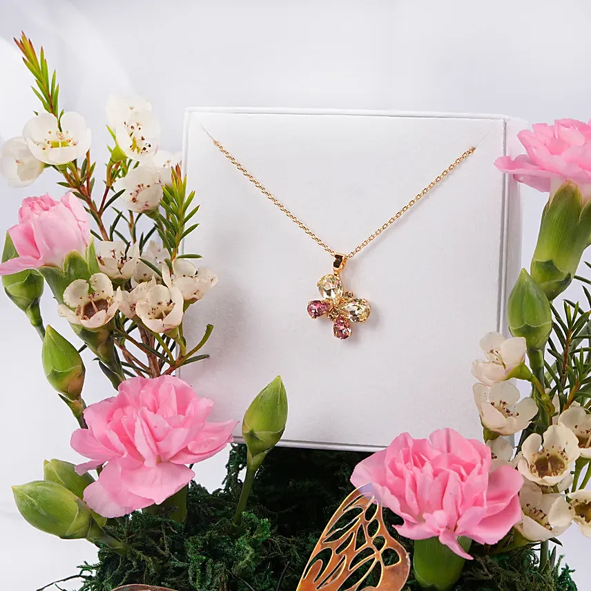 Caroline Svedbom Butterfly Swarovski Crystal Necklace