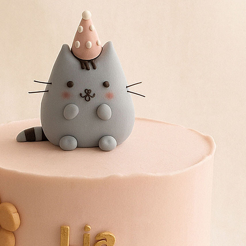 Cat Theme Round Chocolate Fudge Cake 1 KG