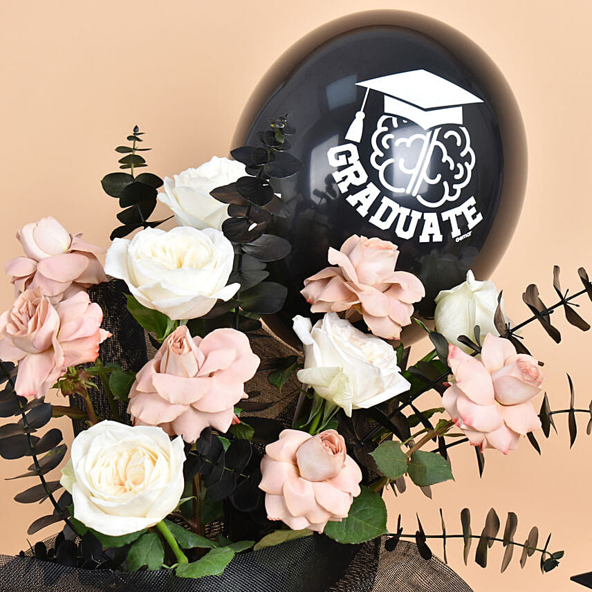 Celebrate Graduation Flowers Bouquet and Cake