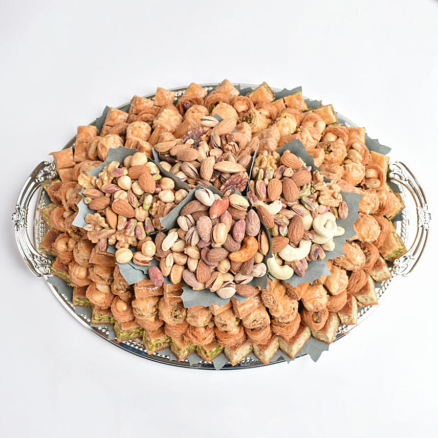 Celebration sweets and Nuts Platter By Wafi