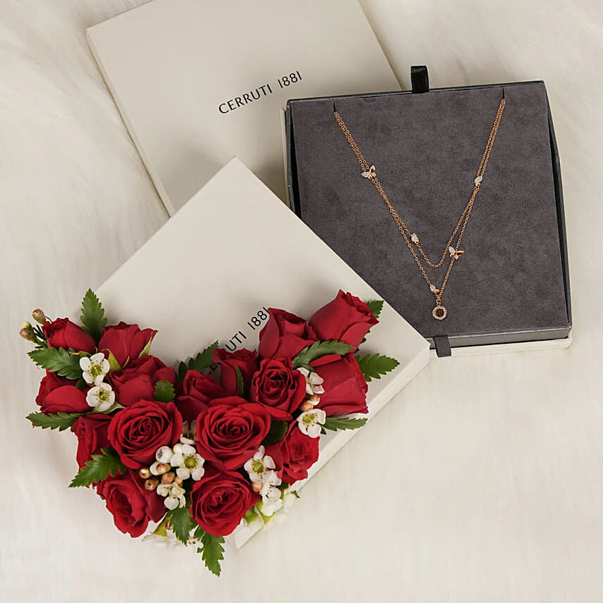 Cerruti 1881 Butterfly with Crystals Gold plated Necklace for Her