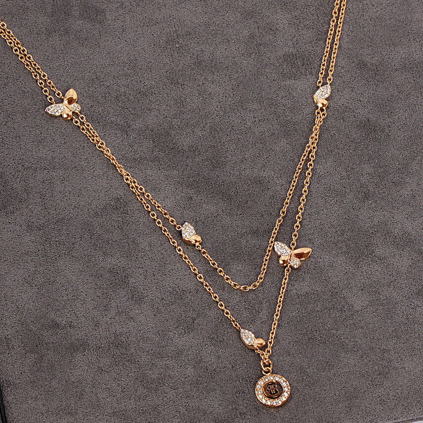 Cerruti 1881 Butterfly with Crystals Gold plated Necklace for Her