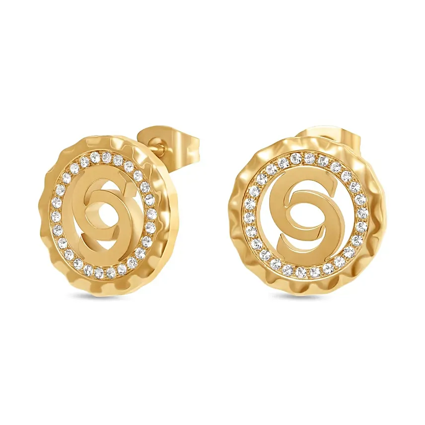 Cerruti 1881 Gold Plated Double Round Motif Necklace and Earring for Her
