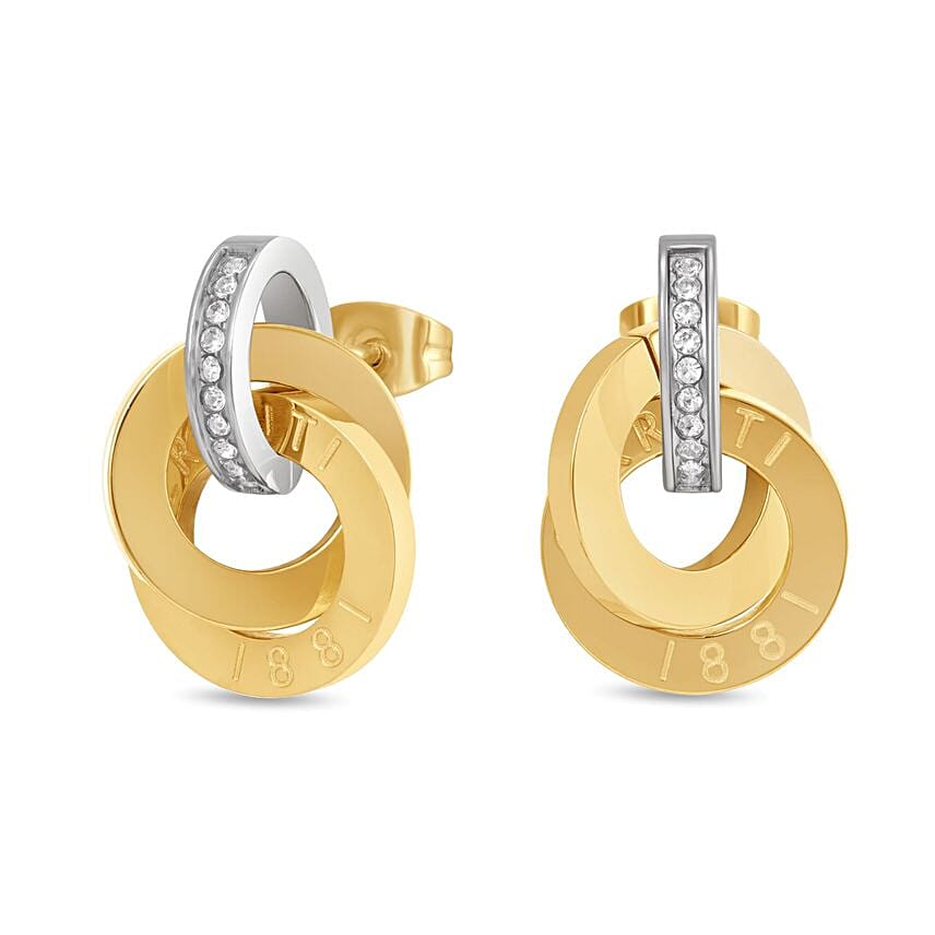 Cerruti 1881 Gold Plated Ring Necklace and Earrings Gift Tray for Her