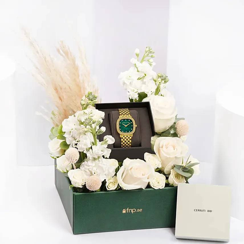 Cerruti 1881 Rose Gold Green Mop Watch For Her