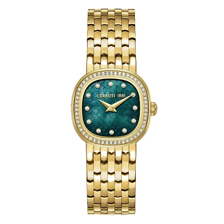 Cerruti 1881 Rose Gold Green Mop Watch For Her