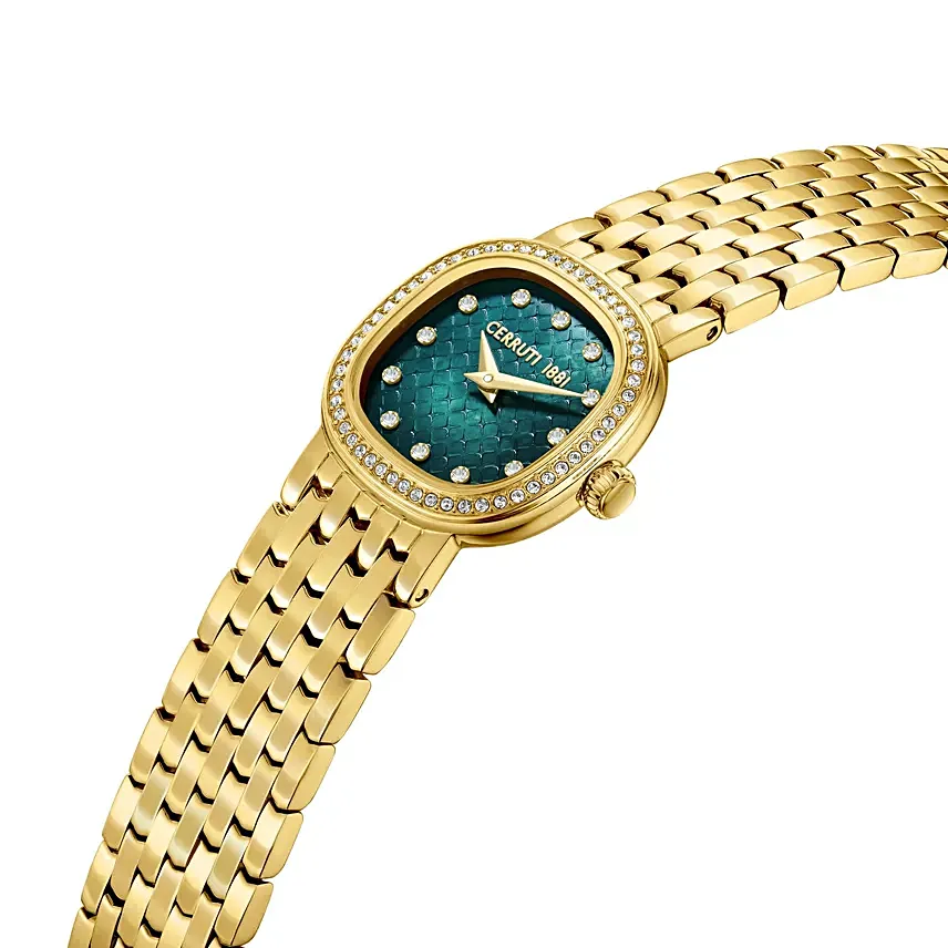 Cerruti 1881 Rose Gold Green Mop Watch For Her
