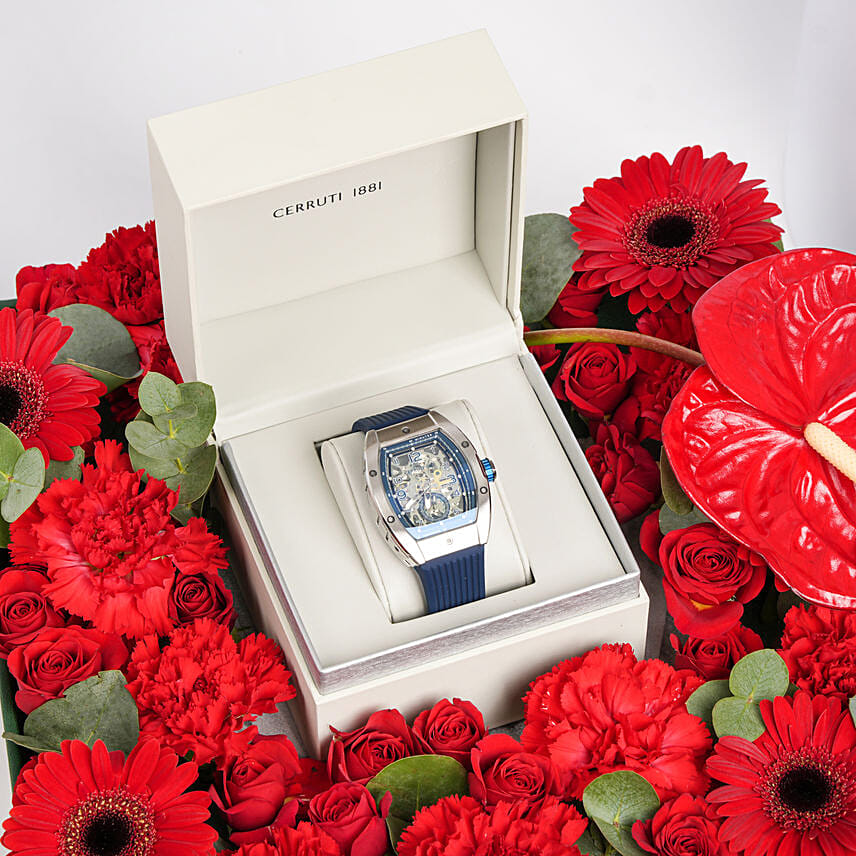 Cerruti 1881 Watch For Him with Flowers