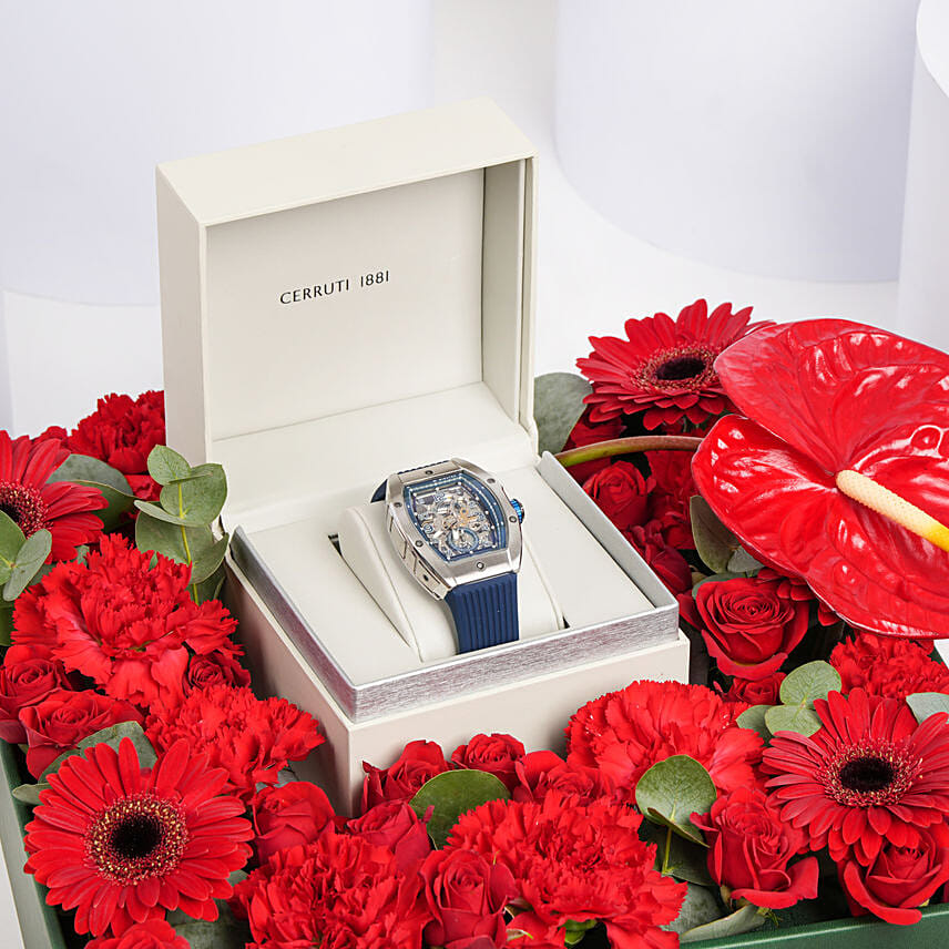 Cerruti 1881 Watch For Him with Flowers