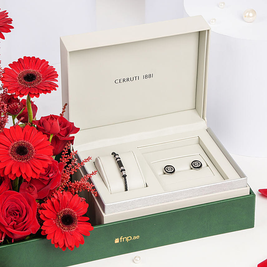 Cerruti Accessory Combo for him with Flowers