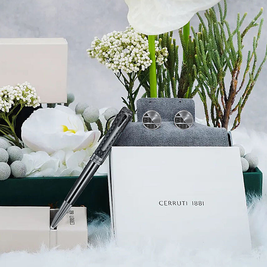 Cerruti Cuff Links and Pen Luxury Gift Set for Him
