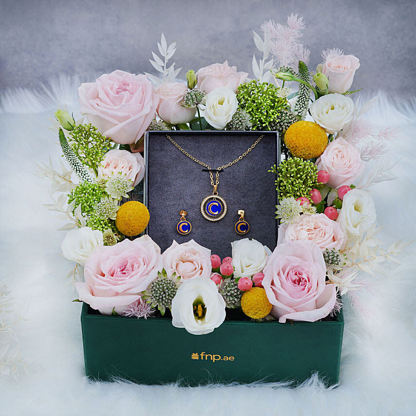 Cerruti Necklace and Earring Set with Flowers