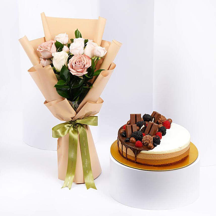 Chocolate Feast Cake With Flowers