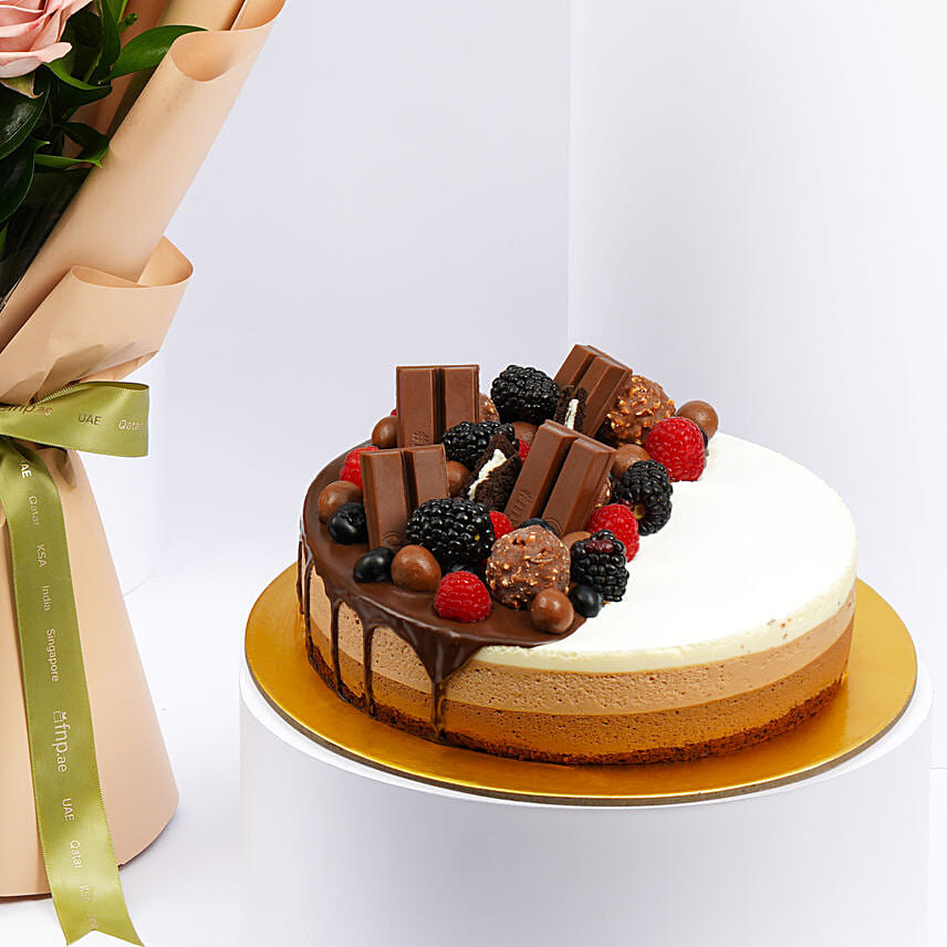 Chocolate Feast Cake With Flowers