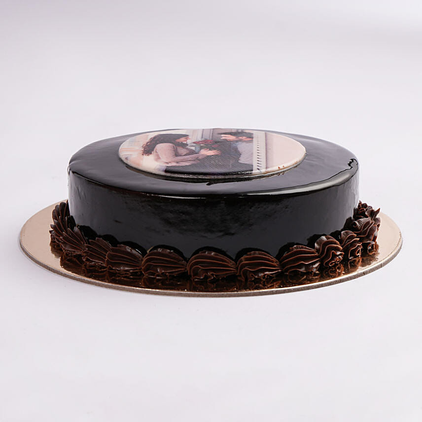 Chocolate Truffle Anniversary Photo Cake 1.5 Kg