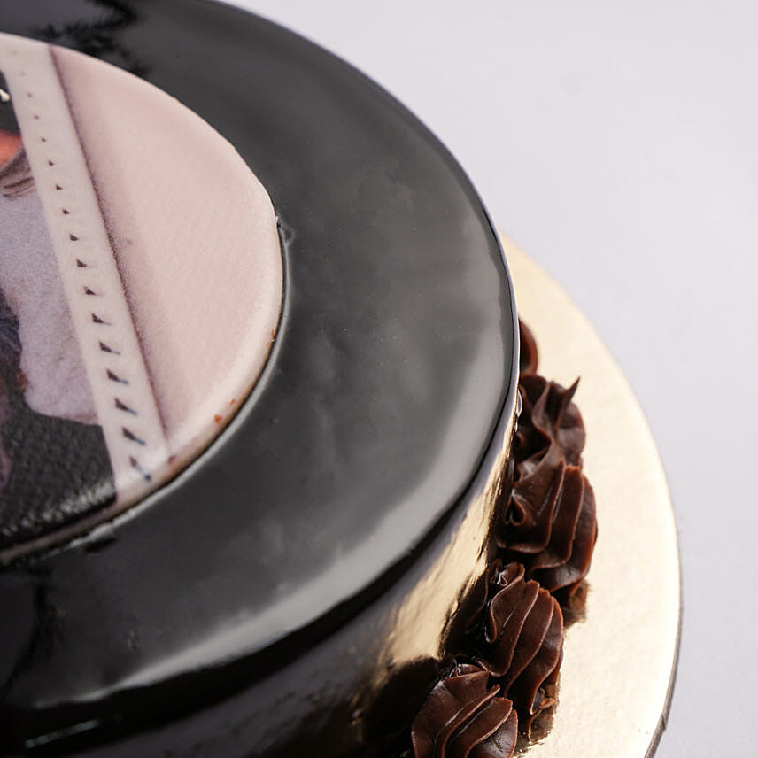 Chocolate Truffle Anniversary Photo Cake 1.5 Kg