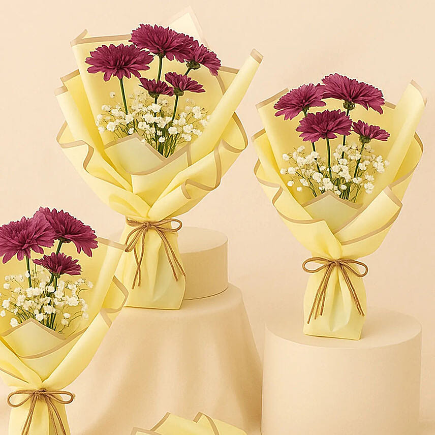 Chrysanthemum Bouquet Set Of 4