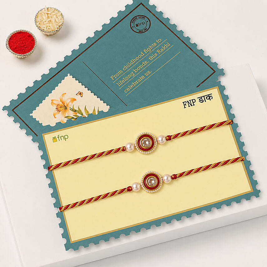 Classic Pearl Rakhi Set Of 2