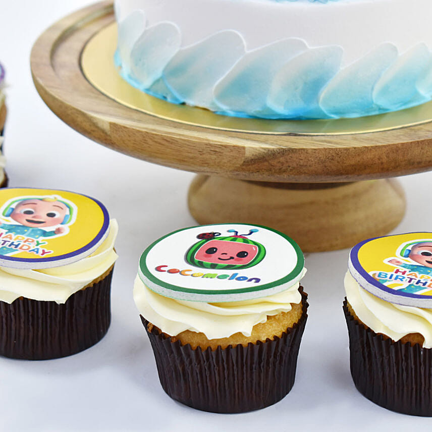 Cocomelon Birthday  Chocolate Cake and Cupcakes