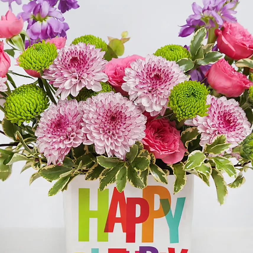 Colorful Floral Birthday Wishes