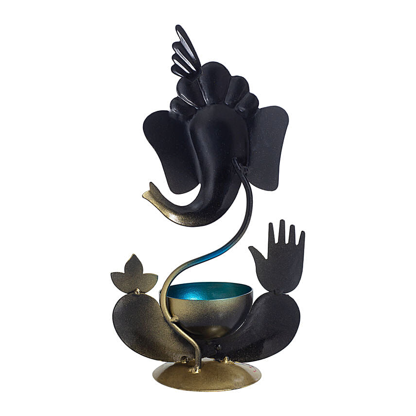 Colorful Metalic Ganesha with Tea Light Holder
