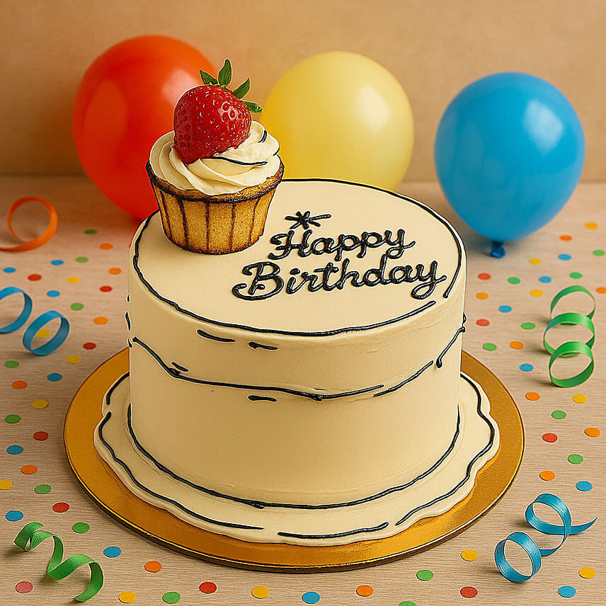 Comical Treat Birthday Marble Cake