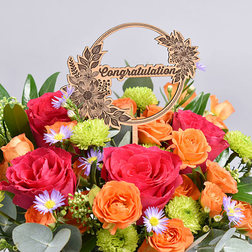 Congratulations Flowers Vase