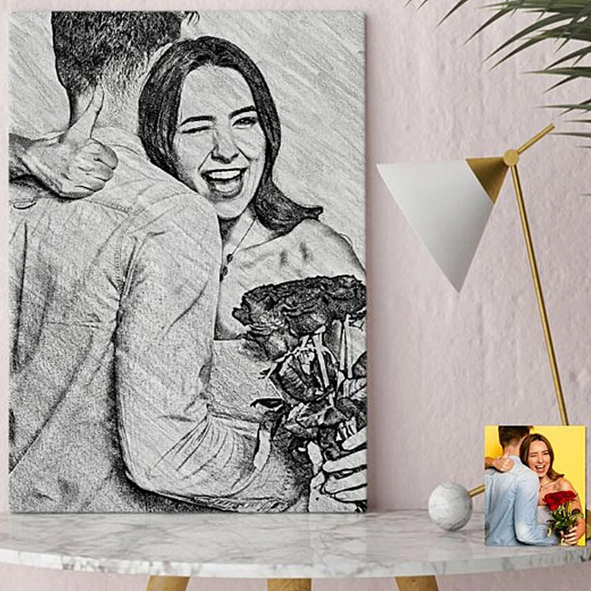 Convert Your Photo Into Sketch Canvas Frame