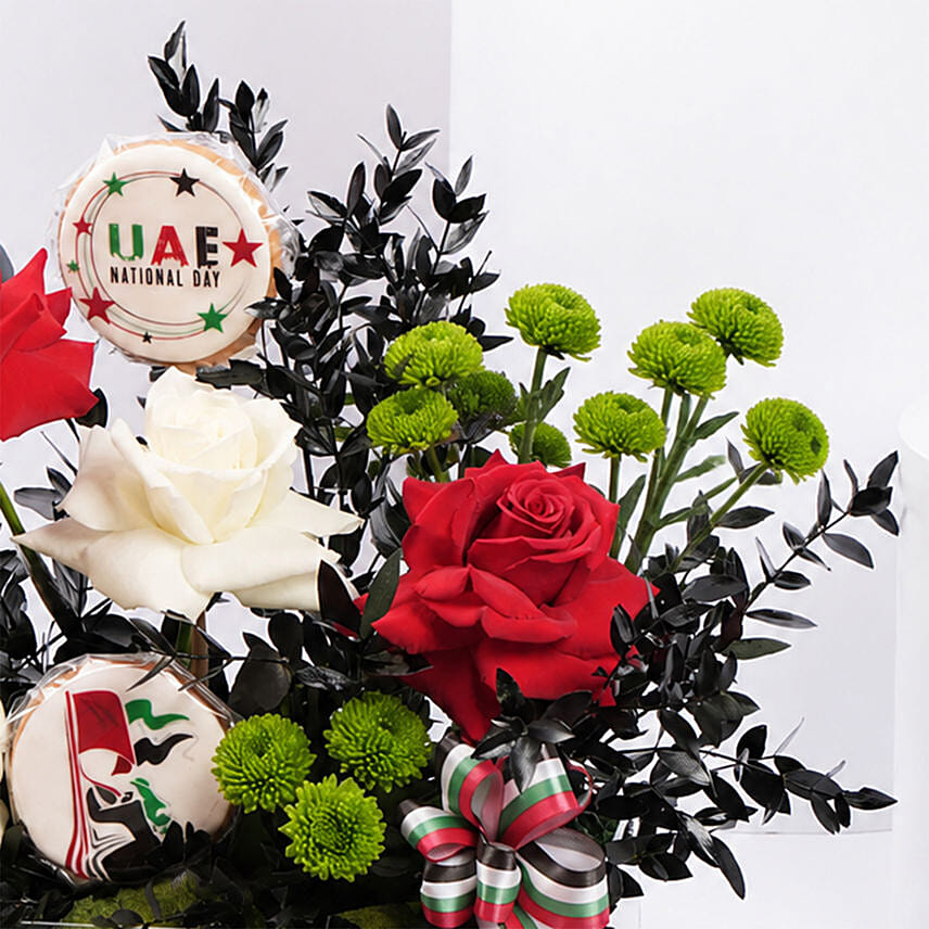 Cookies and Flowers National Day Arrangement