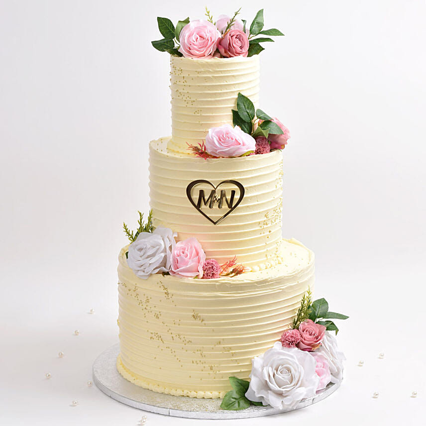 Cream Delights Wedding Cake