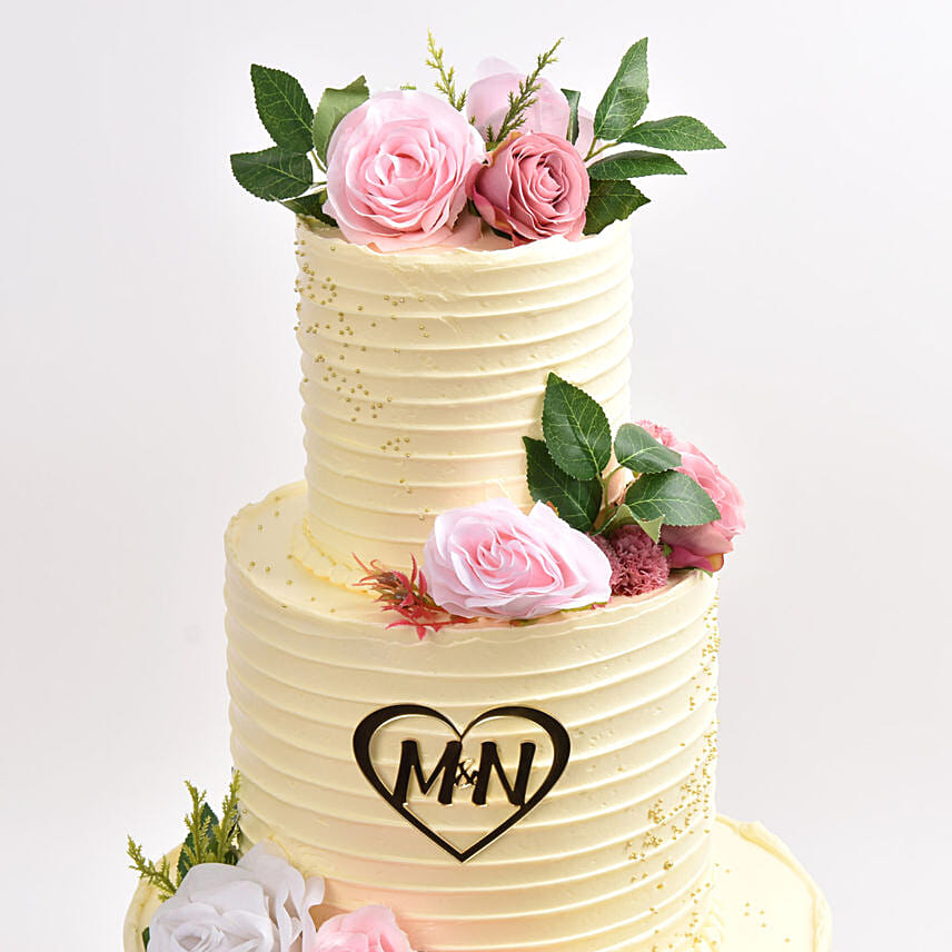 Cream Delights Wedding Cake