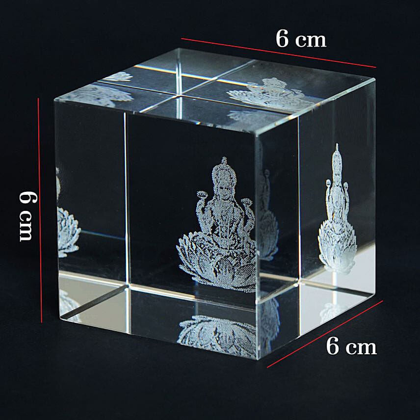 Crystal Engraved Laxmi Ganesha Idol