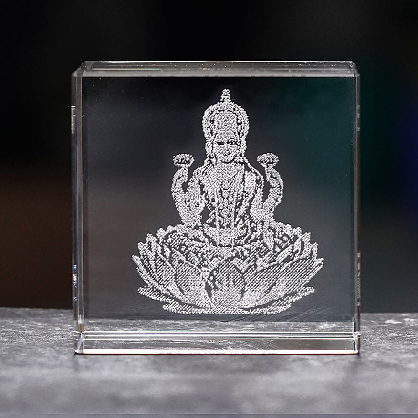 Crystal Engraved Laxmi Ganesha Idol