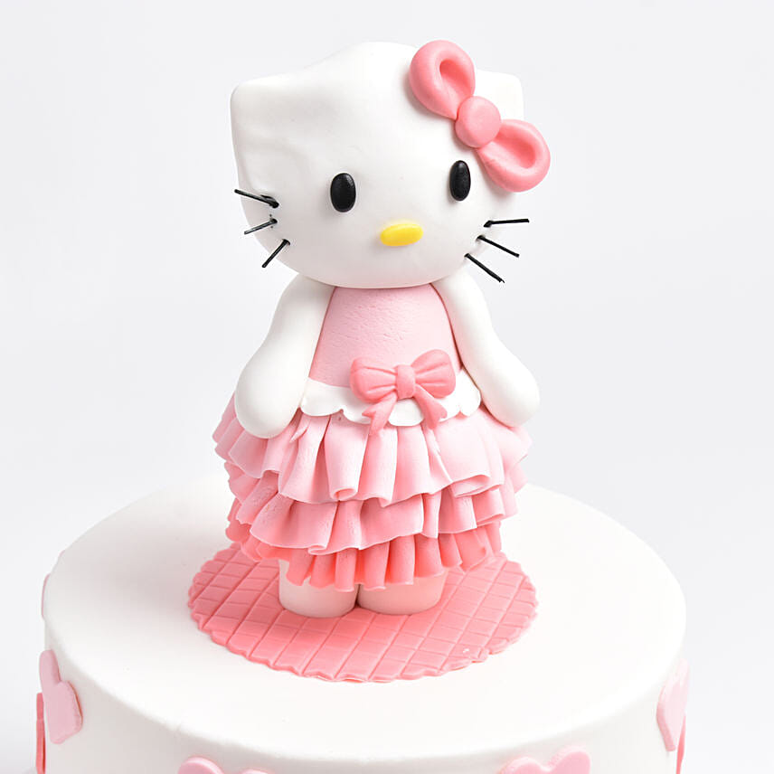 Cute Kitty Red Velvet Cake For Baby Girl