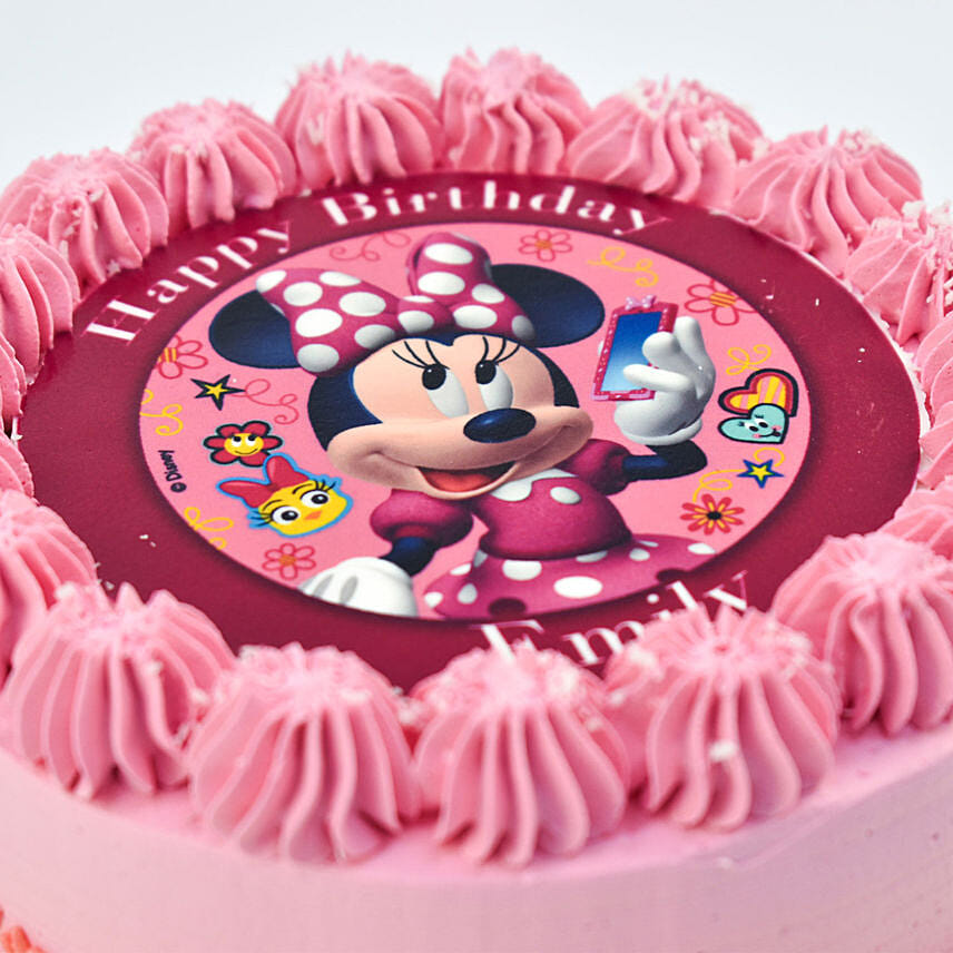 Cute Minni Mouse Birthday Vanilla Cake 8 Portion