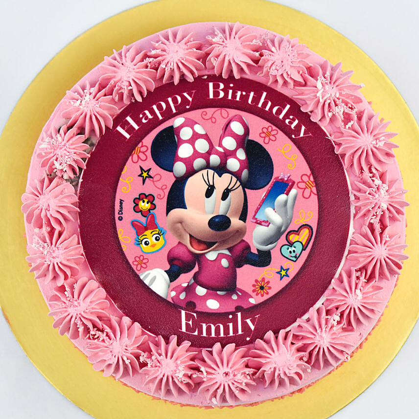 Cute Minni Mouse Birthday Vanilla Cake 8 Portion
