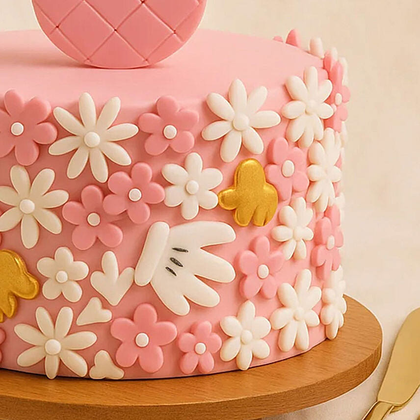 Cute Minnie Mouse First Birthday Cake