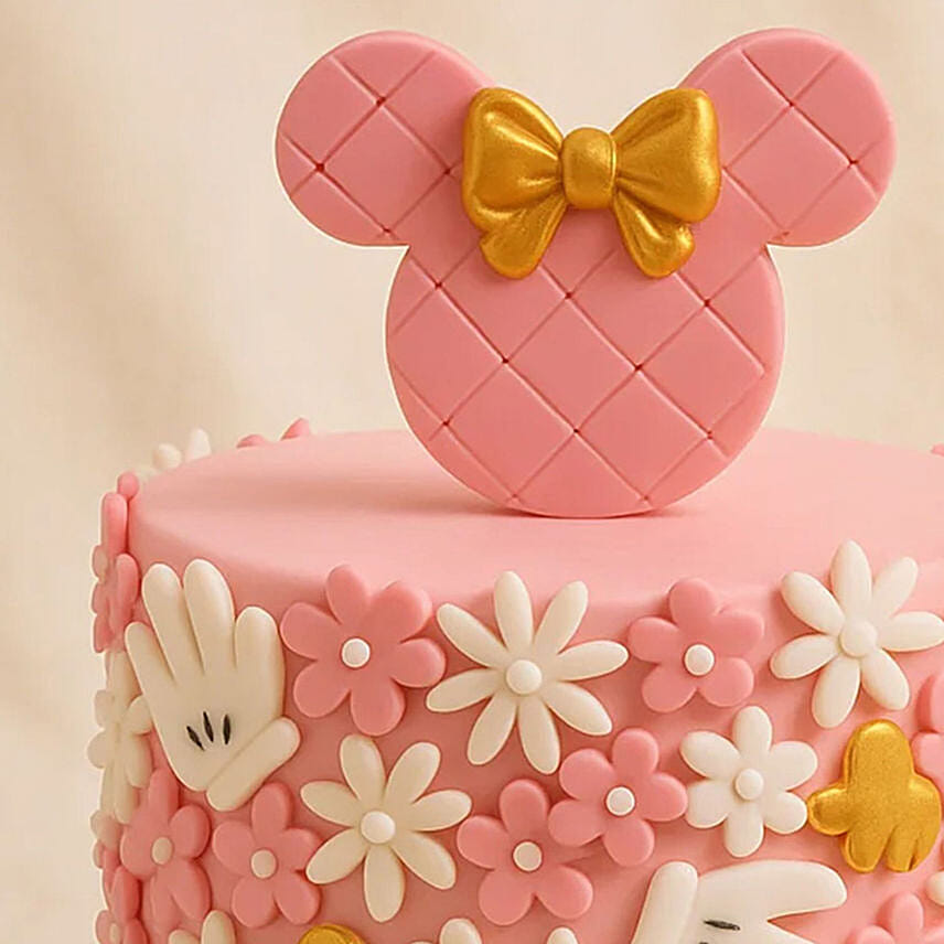 Cute Minnie Mouse First Birthday Cake