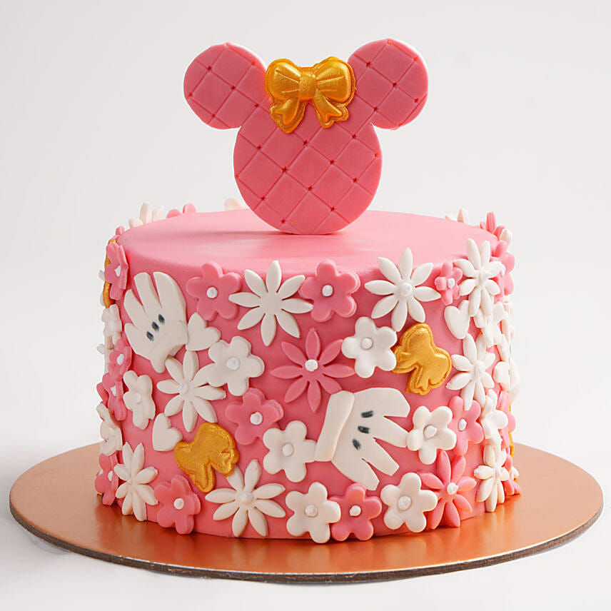 Cute Minnie Mouse First Birthday Cake