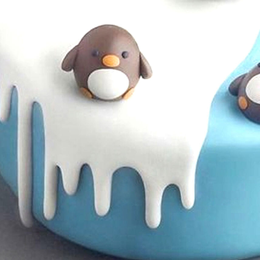 Cute Penguins Designer Vanilla Cake- 2 Kg