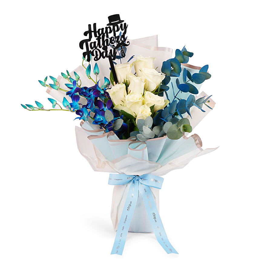 Dads Blue And White Elegance Bouquet