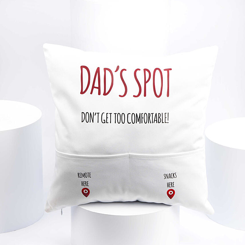 Dads Spot White Cushion With Pockets