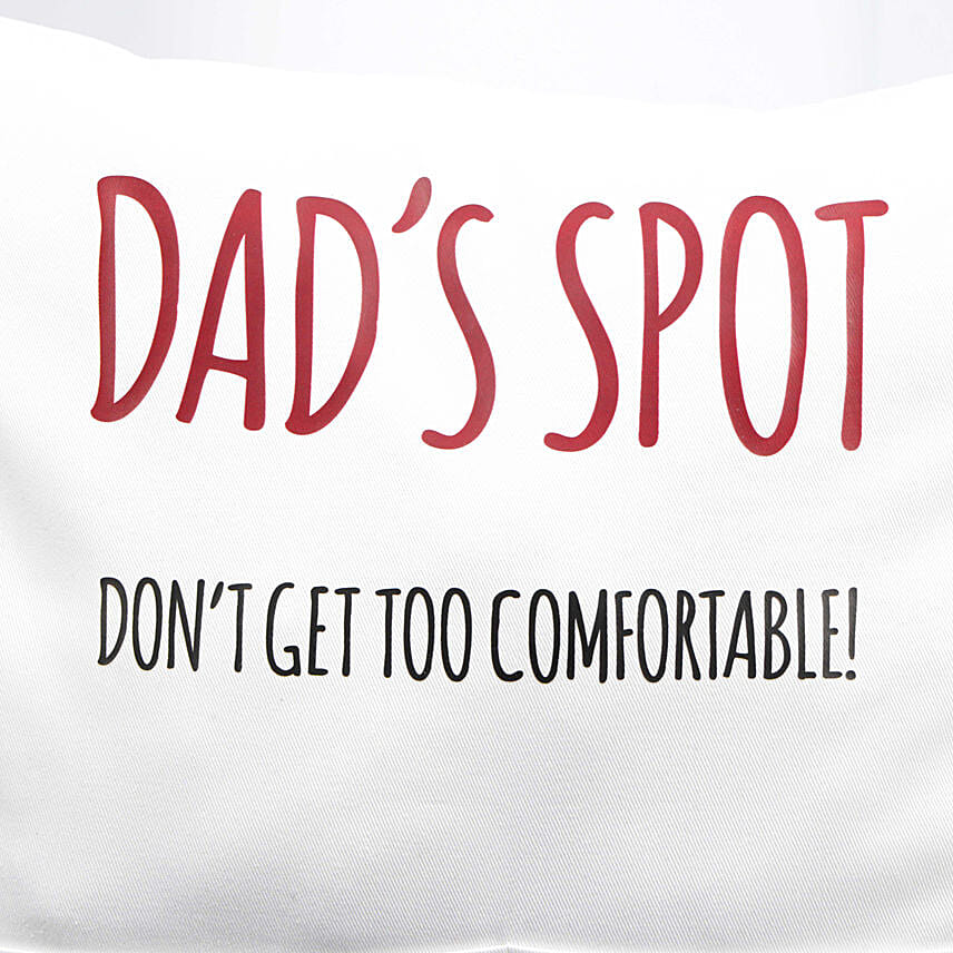 Dads Spot White Cushion With Pockets