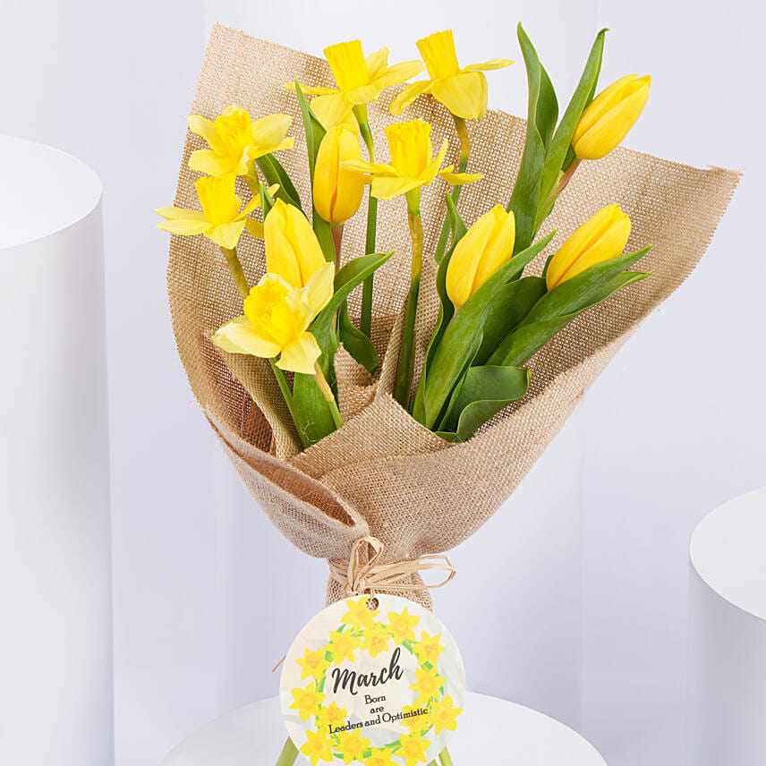 Daffodils withTulips Birthday Flowers Bouquet