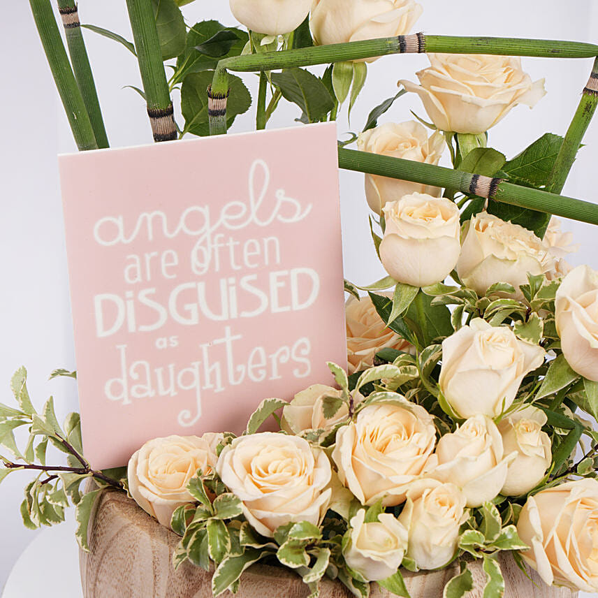Daughters Are Angels Flowers Tray