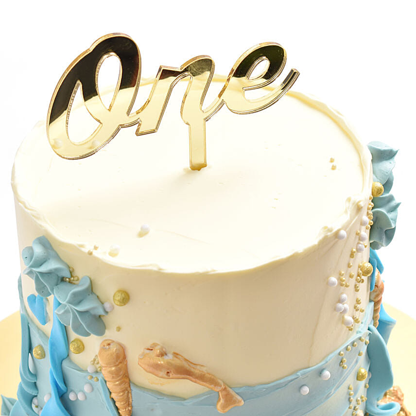 Deep Ocean Red Velvet Cake For Baby Boy