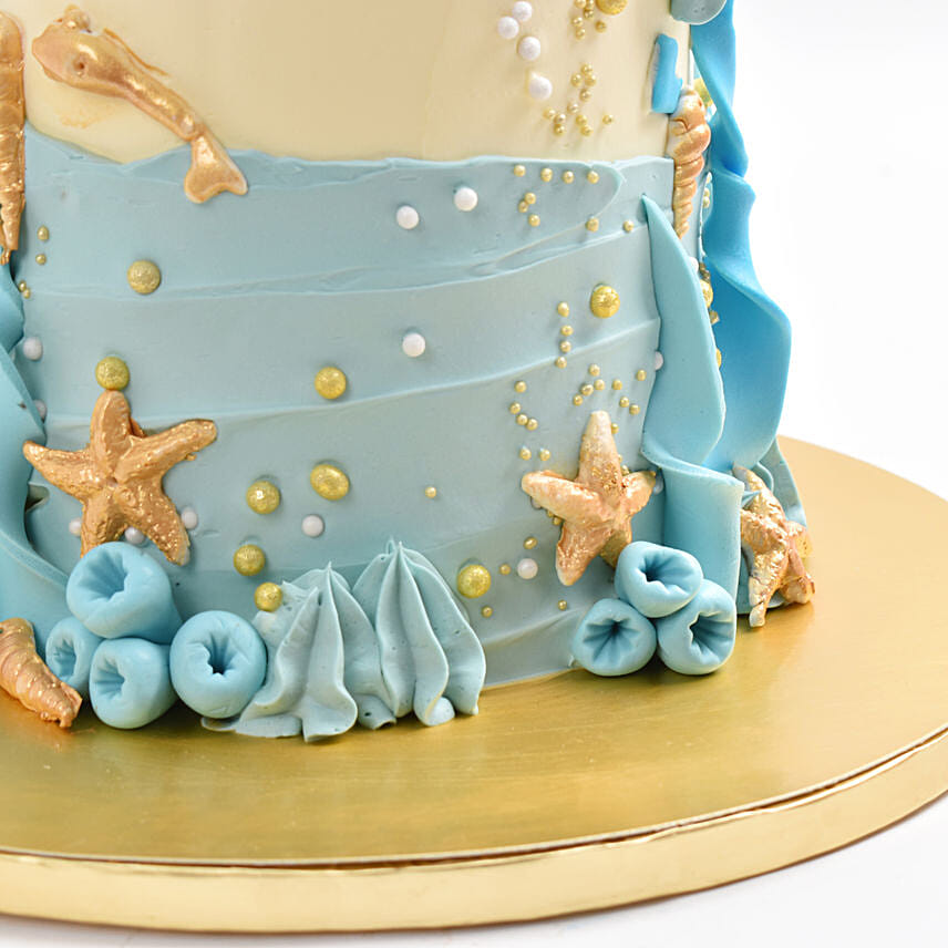 Deep Ocean Red Velvet Cake For Baby Boy