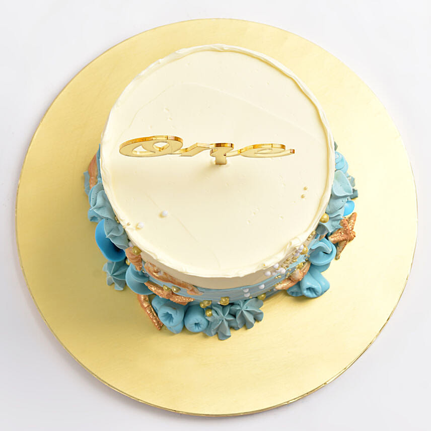 Deep Ocean Red Velvet Cake For Baby Boy