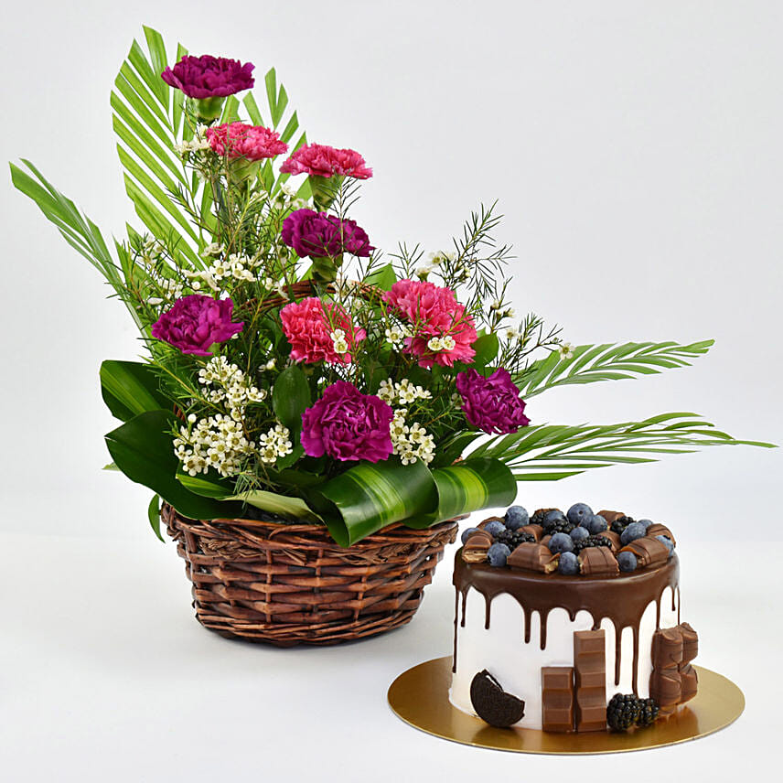 Delicious Choco Vanilla Cake with Flowers